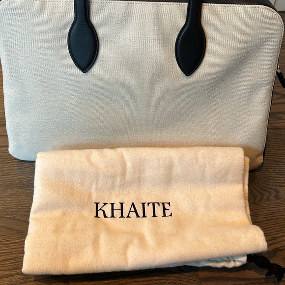 Khaite Maeve weekender large leather and canvas tote - Picture 9 of 14
